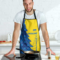 Ukraine Christmas Apron with Yellow and Blue Tree Design and Traditional Embroidery - Wonder Print Shop