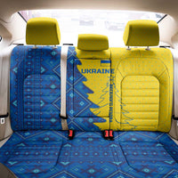 Ukraine Christmas Back Car Seat Cover with Yellow and Blue Tree Design and Traditional Embroidery - Wonder Print Shop