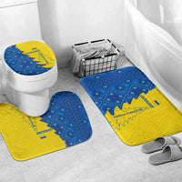 Ukraine Christmas Bathroom Set with Yellow and Blue Tree Design and Traditional Embroidery - Wonder Print Shop