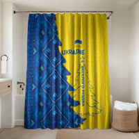 Ukraine Christmas Bathroom Set with Yellow and Blue Tree Design and Traditional Embroidery - Wonder Print Shop