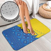 Ukraine Christmas Bathroom Set with Yellow and Blue Tree Design and Traditional Embroidery - Wonder Print Shop