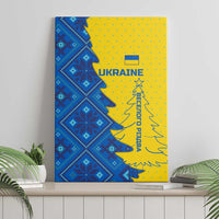 Ukraine Christmas Canvas Wall Art with Yellow and Blue Tree Design and Traditional Embroidery - Wonder Print Shop