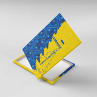 Ukraine Christmas Canvas Wall Art with Yellow and Blue Tree Design and Traditional Embroidery - Wonder Print Shop