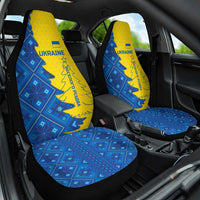 Ukraine Christmas Car Seat Cover with Yellow and Blue Tree Design and Traditional Embroidery - Wonder Print Shop