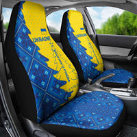 Ukraine Christmas Car Seat Cover with Yellow and Blue Tree Design and Traditional Embroidery - Wonder Print Shop