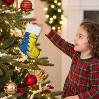 Ukraine Christmas Stocking with Yellow and Blue Tree Design and Traditional Embroidery - Wonder Print Shop