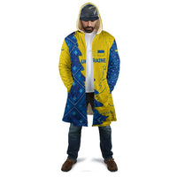 Ukraine Christmas Cloak with Yellow and Blue Tree Design and Traditional Embroidery - Wonder Print Shop