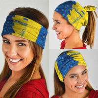 Ukraine Christmas Neck Gaiter with Yellow and Blue Tree Design and Traditional Embroidery - Wonder Print Shop