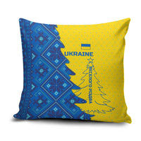 Ukraine Christmas Pillow Cover with Yellow and Blue Tree Design and Traditional Embroidery - Wonder Print Shop