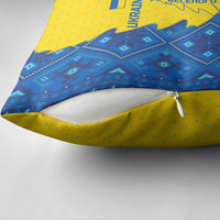 Ukraine Christmas Pillow Cover with Yellow and Blue Tree Design and Traditional Embroidery - Wonder Print Shop