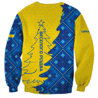 Ukraine Christmas Sweatshirt with Yellow and Blue Tree Design and Traditional Embroidery - Wonder Print Shop