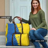 Ukraine Christmas Travel Bag with Yellow and Blue Tree Design and Traditional Embroidery - Wonder Print Shop