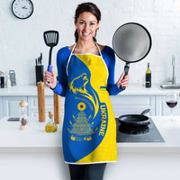 Ukraine Christmas Apron with Howling Wolf Sunflower Tree and Traditional Ornament Design - Wonder Print Shop