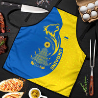 Ukraine Christmas Apron with Howling Wolf Sunflower Tree and Traditional Ornament Design - Wonder Print Shop