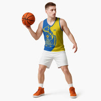 Ukraine Christmas Basketball Jersey with Howling Wolf Sunflower Tree and Traditional Ornament Design - Wonder Print Shop