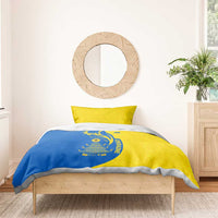 Ukraine Christmas Bedding Set with Howling Wolf Sunflower Tree and Traditional Ornament Design - Wonder Print Shop