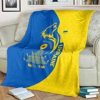 Ukraine Christmas Blanket with Howling Wolf Sunflower Tree and Traditional Ornament Design - Wonder Print Shop