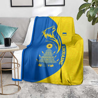 Ukraine Christmas Blanket with Howling Wolf Sunflower Tree and Traditional Ornament Design - Wonder Print Shop