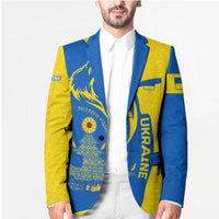 Ukraine Christmas Blazer with Howling Wolf Sunflower Tree and Traditional Ornament Design - Wonder Print Shop