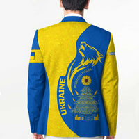 Ukraine Christmas Blazer with Howling Wolf Sunflower Tree and Traditional Ornament Design - Wonder Print Shop