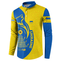 Ukraine Christmas Button Sweatshirt with Howling Wolf Sunflower Tree and Traditional Ornament Design - Wonder Print Shop