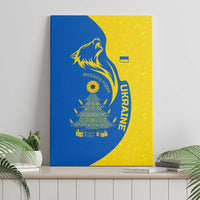 Ukraine Christmas Canvas Wall Art with Howling Wolf Sunflower Tree and Traditional Ornament Design - Wonder Print Shop