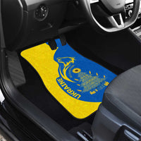 Ukraine Christmas Car Mats with Howling Wolf Sunflower Tree and Traditional Ornament Design - Wonder Print Shop