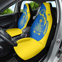 Ukraine Christmas Car Seat Cover with Howling Wolf Sunflower Tree and Traditional Ornament Design - Wonder Print Shop