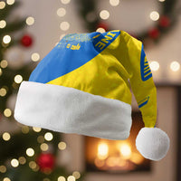 Ukraine Christmas Santa Hat with Howling Wolf Sunflower Tree and Traditional Ornament Design - Wonder Print Shop