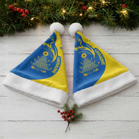 Ukraine Christmas Santa Hat with Howling Wolf Sunflower Tree and Traditional Ornament Design - Wonder Print Shop