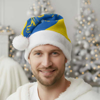 Ukraine Christmas Santa Hat with Howling Wolf Sunflower Tree and Traditional Ornament Design - Wonder Print Shop