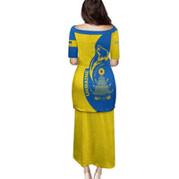 Ukraine Christmas Family Matching Puletasi and Hawaiian Shirt with Howling Wolf Sunflower Tree and Traditional Ornament Design - Wonder Print Shop