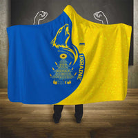 Ukraine Christmas Hooded Blanket with Howling Wolf Sunflower Tree and Traditional Ornament Design - Wonder Print Shop