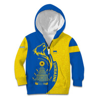 Ukraine Christmas Kid Hoodie with Howling Wolf Sunflower Tree and Traditional Ornament Design - Wonder Print Shop
