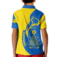 Ukraine Christmas Kid Polo Shirt with Howling Wolf Sunflower Tree and Traditional Ornament Design - Wonder Print Shop