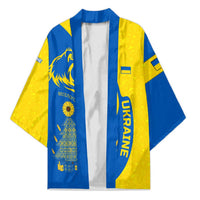 Ukraine Christmas Kimono with Howling Wolf Sunflower Tree and Traditional Ornament Design - Wonder Print Shop