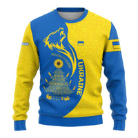 Ukraine Christmas Ugly Christmas Sweater with Howling Wolf Sunflower Tree and Traditional Ornament Design - Wonder Print Shop