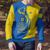 Ukraine Christmas Ugly Christmas Sweater with Howling Wolf Sunflower Tree and Traditional Ornament Design - Wonder Print Shop