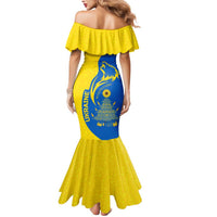 Ukraine Christmas Mermaid Dress with Howling Wolf Sunflower Tree and Traditional Ornament Design - Wonder Print Shop