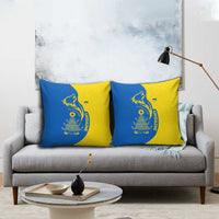 Ukraine Christmas Pillow Cover with Howling Wolf Sunflower Tree and Traditional Ornament Design - Wonder Print Shop