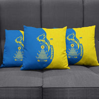 Ukraine Christmas Pillow Cover with Howling Wolf Sunflower Tree and Traditional Ornament Design - Wonder Print Shop