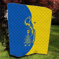 Ukraine Christmas Quilt with Howling Wolf Sunflower Tree and Traditional Ornament Design - Wonder Print Shop