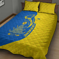 Ukraine Christmas Quilt Bed Set with Howling Wolf Sunflower Tree and Traditional Ornament Design - Wonder Print Shop