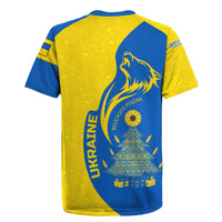 Ukraine Christmas Rugby Jersey with Howling Wolf Sunflower Tree and Traditional Ornament Design - Wonder Print Shop