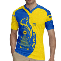 Ukraine Christmas Rugby Jersey with Howling Wolf Sunflower Tree and Traditional Ornament Design - Wonder Print Shop