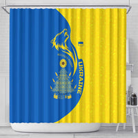 Ukraine Christmas Shower Curtain with Howling Wolf Sunflower Tree and Traditional Ornament Design - Wonder Print Shop