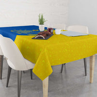 Ukraine Christmas Tablecloth with Howling Wolf Sunflower Tree and Traditional Ornament Design - Wonder Print Shop