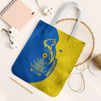 Ukraine Christmas Tote Bag with Howling Wolf Sunflower Tree and Traditional Ornament Design - Wonder Print Shop