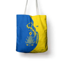 Ukraine Christmas Tote Bag with Howling Wolf Sunflower Tree and Traditional Ornament Design - Wonder Print Shop