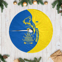 Ukraine Christmas Tree Skirt with Howling Wolf Sunflower Tree and Traditional Ornament Design - Wonder Print Shop